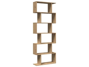 Étagère de rangement, étagère séparatrice de pièce à 6 niveaux chêne artisanal