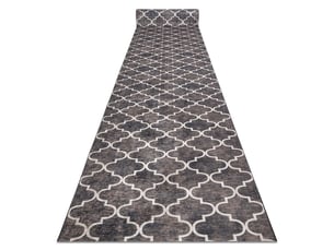Tapis de couloir antidérapant lotus clover 60923 trèfle, mélange marron lavable 80 cm  80x310 cm