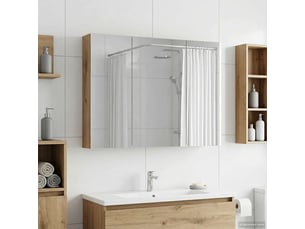 Amoire de salle de bain, meuble de salle de bain avec miroir chêne artisanal shl3644