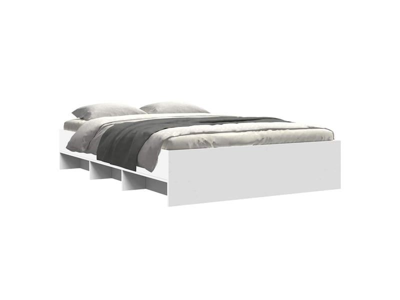  Lit double- lit adulte -  cadre de lit sans matelas blanc 120x190 cm bois d'ingénierie  - Conforama B