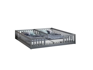 Lit simple 90x200 cm coloris gris