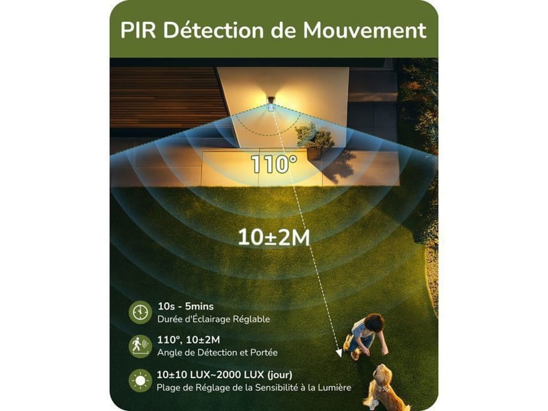 Eclairage mural exterieur cube avec detecteur de mouvement pir e27 anthracite ip44 370618_AABJO38294_6_DROPFR - Conforama B
