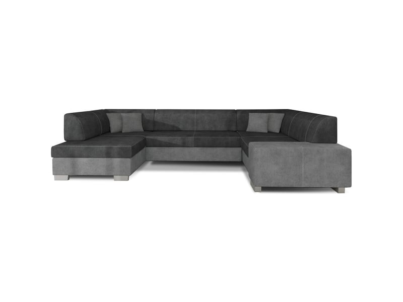  Canapé panoramique en u gris &amp; gris foncé convertible 6 places havane confort panoramique  - Conforama A