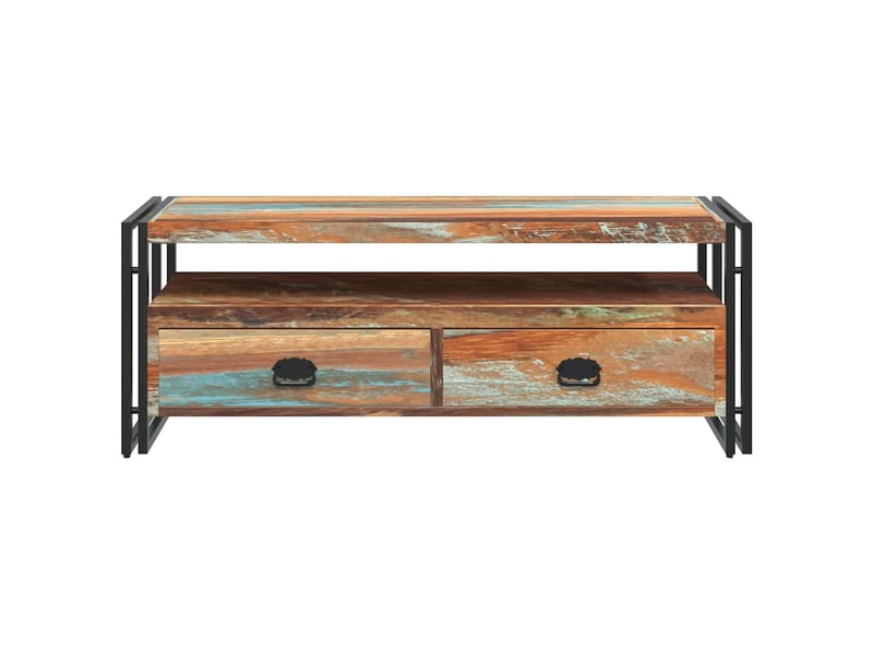  Meuble tv - banc tv - meuble de rangement bois de récupération massif  - Conforama E