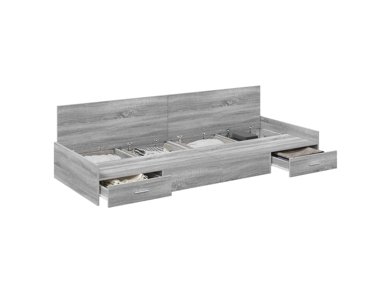 Lit simple- lit adulte - cadre de lit gris sonoma 80 x 200 cm bois d'ingénierie - Conforama A