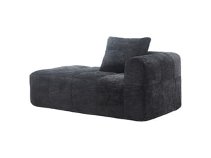 Canapé droit fixe <strong></strong> <strong></strong> 1 place Tissu noir avec coffre de rangement