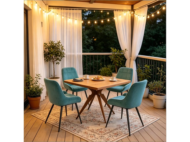 Chaises élégance lot de 4, bureau, cuisine, salon, assise haute rembourrée et design moderne - Conforama E