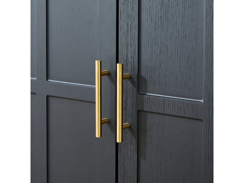 Buffet et enfilade avec 4 portes, étagères réglables et style minimaliste, pour salon cuisine salle à manger, mdf, noir - Conforama C