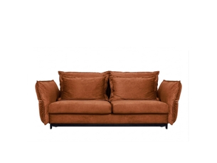 Canapé convertible verduro en velours terracota - 3 places