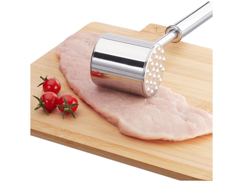  Attendrisseur de viande professionnel double, argenté, acier inoxydable  - Conforama C