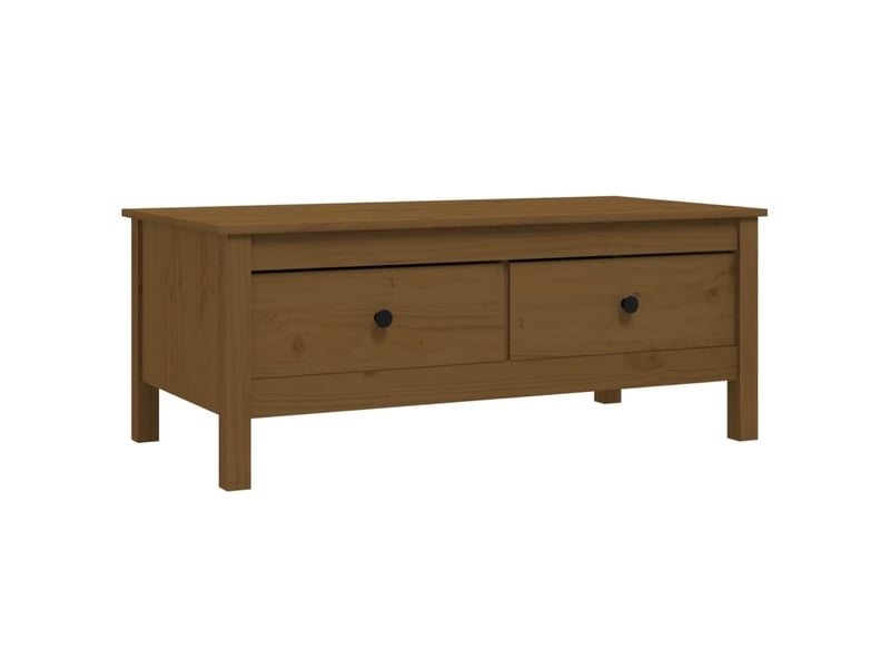  Table basse rectangulaire | table de salon marron miel 100x50x40 cm bois massif de pin  - Conforama A