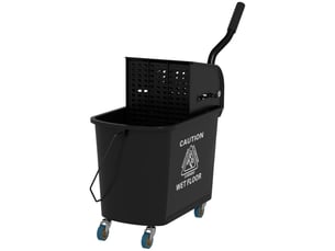 Chariot de nettoyage lavage seau de ménage 20 l 60l x 27l x 70,5h cm avec essoreur et séparateur eau sale propre noir