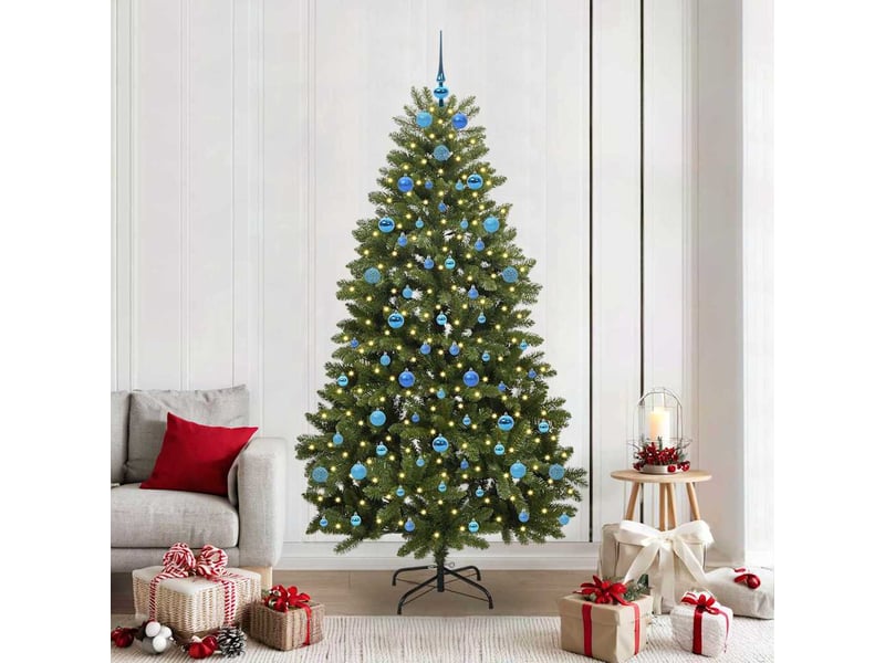Sapin de noël - arbre de noël artificiel 210 cm 300 led blanc chaud vert - Conforama B