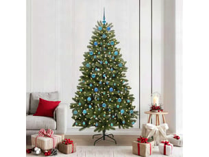 Sapin de noël - arbre de noël artificiel 210 cm 300 led blanc chaud vert