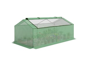 Petite serre pour jardin et balcon avec fenêtres et bâche en pe, 180 x 90 x 70 cm, verte