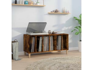 Armoire à disques, armoire de rangement chêne fumé 100x38x48 cm bois d'ingénierie shl75797