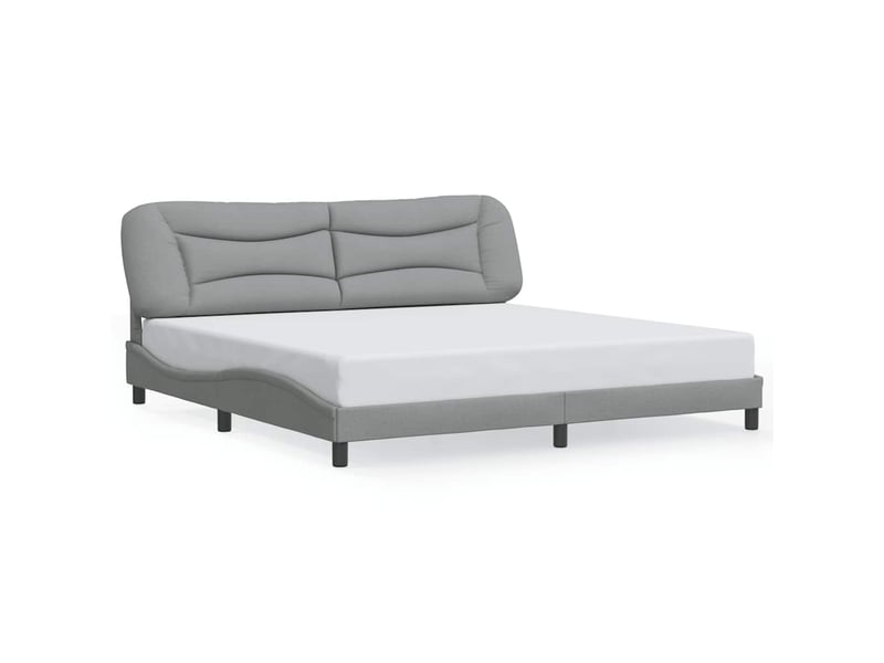  Lit double- lit adulte -  cadre de lit sans matelas hvar gris clair 200x200 cm tissu  - Conforama A