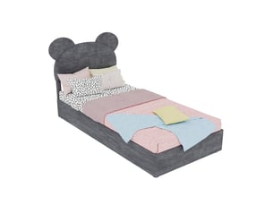 Lit simple 90x200 cm PHOEBE CAT coloris gris