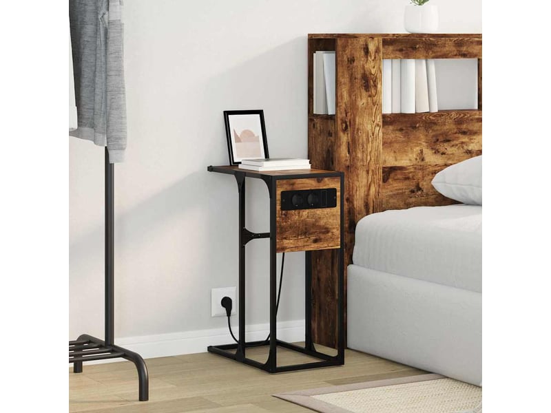 Table de chevet - cabinet de chevet - table de nuit chêne fumé 41,5 x 26 x 60,5 cm - Conforama C