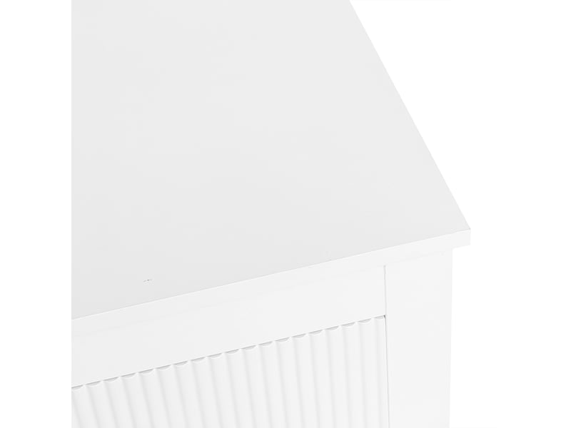  Commode 5 tiroirs de rangement pour chambre en panneaux de particules 80,5×39,5×79 cm blanc  - Conforama D