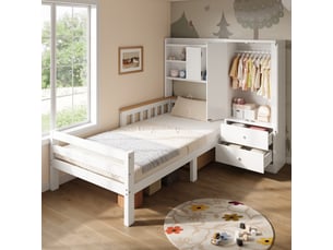 Lit simple 90x200 cm <strong></strong>  <strong>Morn Vibe</strong> coloris blanc