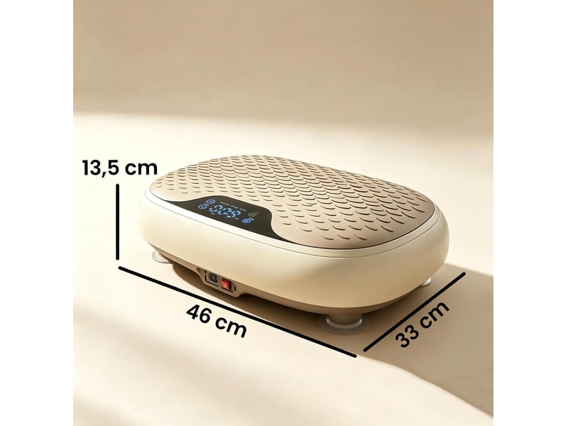  Plateforme vibrante 46 x 33 x 13,5 cm beige, 20 vitesses, 3 programmes, écran led et télécommande  - Conforama C