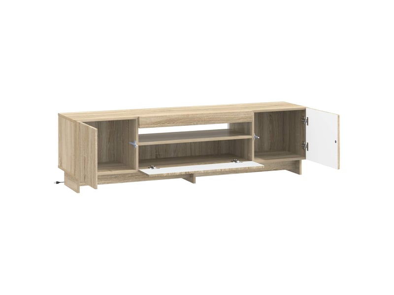  Meuble tv - banc tv - meuble de rangement led chêne sonoma bois d'ingénierie  - Conforama E