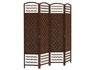 Paravent intérieur en bois séparateur de pièce cloison pliable 4 panneaux marron 160 x 170 cm