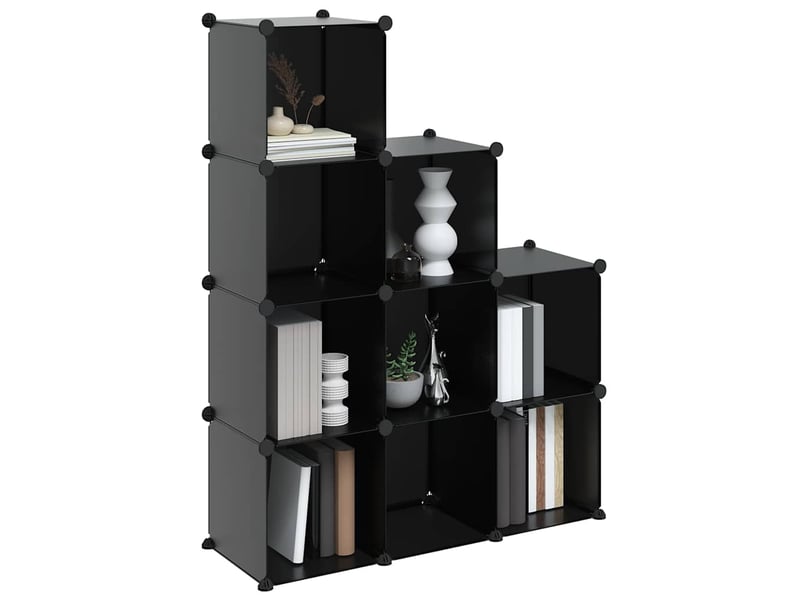  Cubes de rangement 9 pcs noir pp  - Conforama D