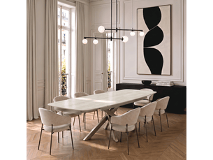 Table à manger extensible en céramique travertin travertin cast