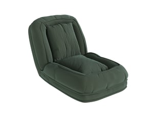 Chauffeuse convertible 1 place – dossier réglable – 2 coussins – couchage 180 x 90 cm – vert