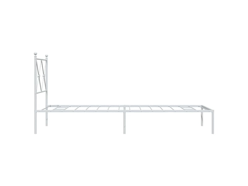  Lit simple- lit adulte -  cadre de lit métal sans matelas avec tête de lit blanc 80x200cm  - Conforama D