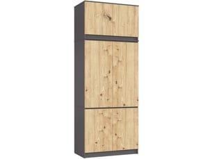 Armoire 6 porte(s) 0 tiroir(s) AKORD coloris gris largeur 90 cm