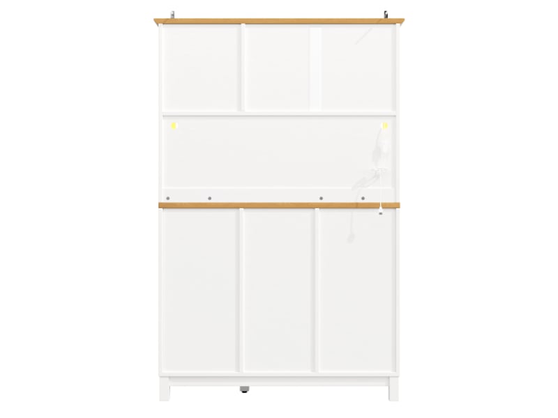  Buffet led 104x40x180 cm style campagne, 4 portes, porte-boissons, vertblanc  - Conforama D