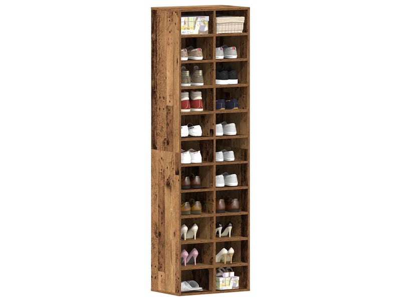  Meuble à chaussure, armoire à chaussures vieux bois 54x34x183 cm bois ingénierie  - Conforama B
