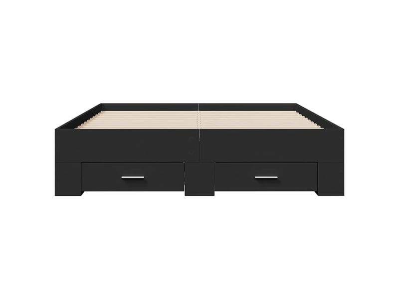  Lit double- lit adulte -  cadre de lit avec tiroirs sans matelas noir 135x190 cm  - Conforama C