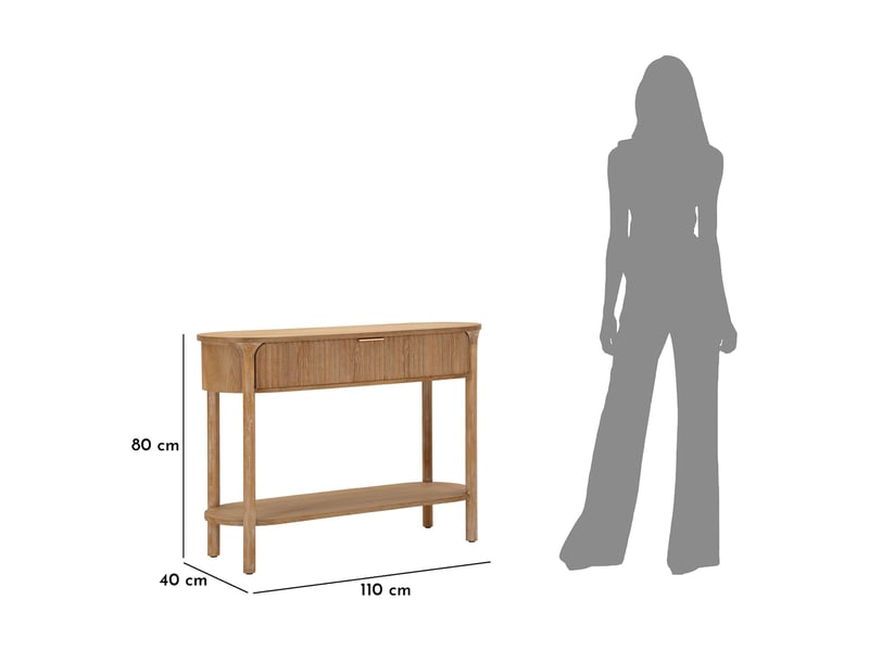  Console faliha, 2 étagères, 110x40x80h cm, marron cerisier Faliha - Conforama C