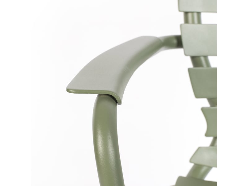 Lot de 2 chaises de jardin avec accoudoirs en aluminium vert - vondel - Conforama E