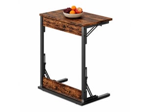 Table d’appoint c pliable 60x37x71 cm effet bois marron