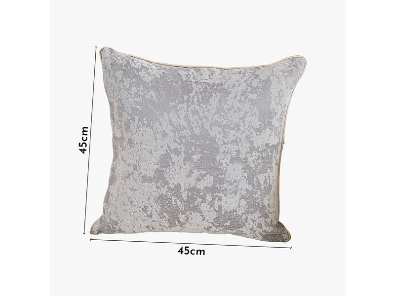  Coussin carré en tissu gris 45x45 cm  - Conforama D