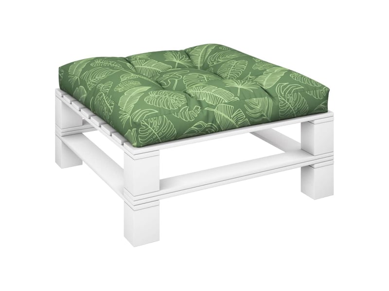  Coussin de palette, coussin de chaise, coussin de canapé motif de feuilles 70x70x12 cm tissu cf55393  - Conforama C
