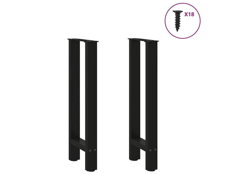 Lot de 2 pieds de console réglables modernes 28 x 73 cm en acier noir 02_0057532  - Conforama B