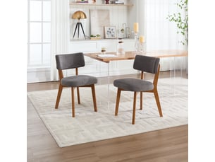Lot de 2 chaises en tissu coloris gris