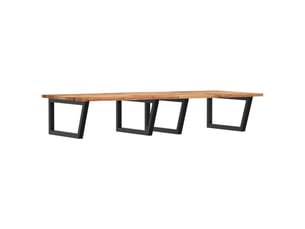Étagère de vasque murale acier et bois massif d'acacia shl7390