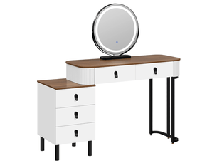 Coiffeuse 5 tiroir(s) Miroir Led avec 0 tabouret(s) inclu(s) <strong>MAISENTIEL</strong> <strong></strong> coloris bicolore