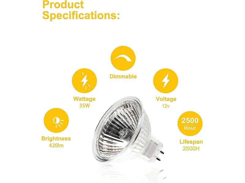  12 ampoules mr16 12v 35w - dimmable verre  - Conforama C