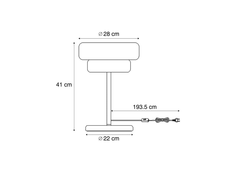  Lampe de table rétro prune 41 cm - ophelia  - Conforama C