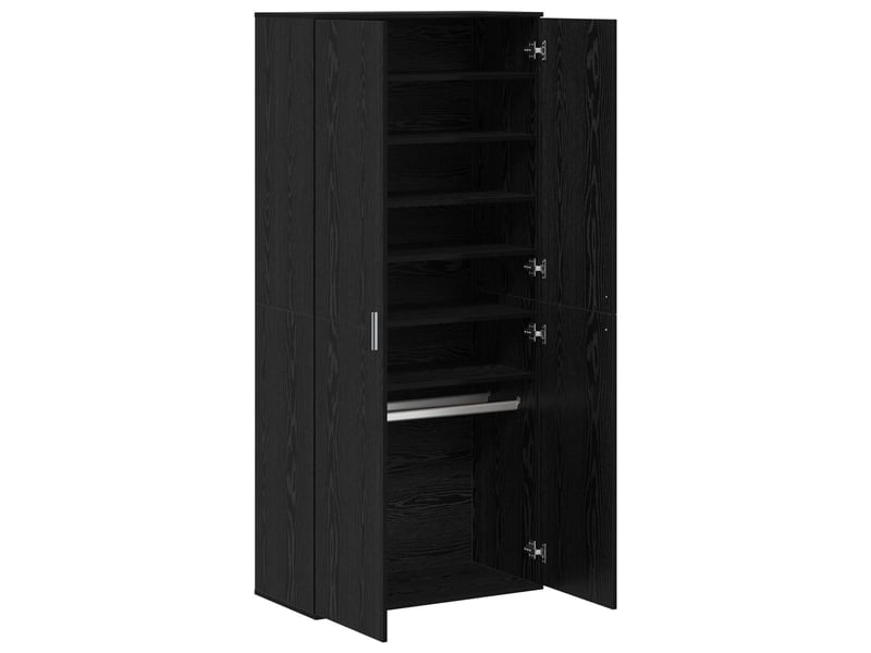  Haut armoire 80x39x178 cm bois d'ingénierie chêne noir  - Conforama E