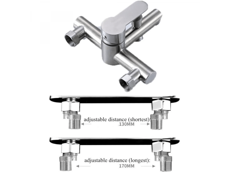  Corps de robinet de baignoire triple, acier inoxydable 304, argent brossé  - Conforama C