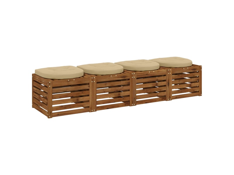 Lot de 4 coussins de siège, coussins d'assise 100 % polyester beige cf60051 - Conforama C